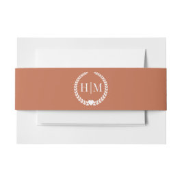 Cintas Para Invitaciones Simple Minimalist Terracotta Clay Monogram