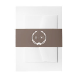 Cintas Para Invitaciones Simple Minimalist Warm Mocha Brown Monogram 