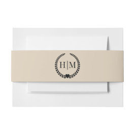 Cintas Para Invitaciones Simple Minimalist Warm Sand Monogram