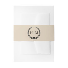 Cintas Para Invitaciones Simple Minimalist Warm Sand Monogram 