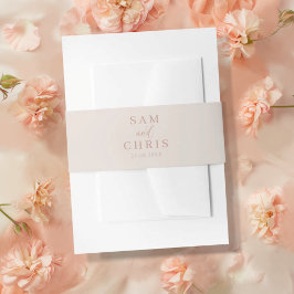 Cintas Para Invitaciones Simple Monograma Boda de Oro Rosa