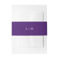 Simple Monograma Morado Elegante Boda