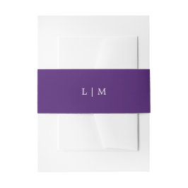 Cintas Para Invitaciones Simple Monograma Morado Elegante Boda