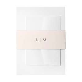 Cintas Para Invitaciones Simple Monograma Rosa de Boda Elegante