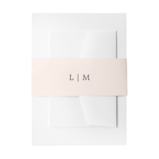 Cintas Para Invitaciones Simple Monograma Rosa de Boda Elegante