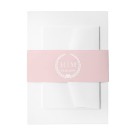 Cintas Para Invitaciones Simple Pale Rose Pink Monogram Invitation