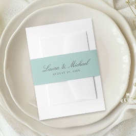 Cintas Para Invitaciones Simple Pale Teal Personalized Wedding