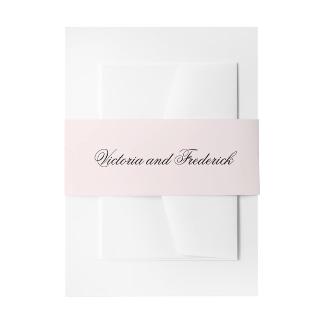 Cintas Para Invitaciones Simple Rubor Pink Elegant Wedding (Anverso Ejemplo)