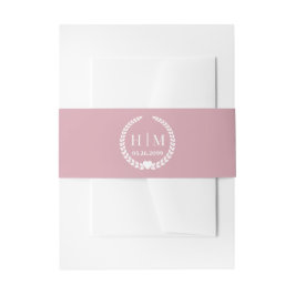 Cintas Para Invitaciones Simple Soft Antique Rose Monogram Invitation