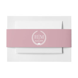 Cintas Para Invitaciones Simple Soft Antique Rose Monogram Invitation