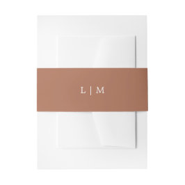 Cintas Para Invitaciones Simple Terracotta Monograma Elegante Boda
