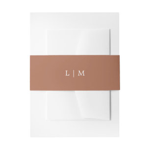 Cintas Para Invitaciones Simple Terracotta Monograma Elegante Boda