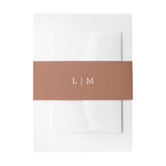 Cintas Para Invitaciones Simple Terracotta Monograma Elegante Boda