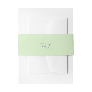 Cintas Para Invitaciones Simple Verde Menta Bodas de Iniciales Lavanda