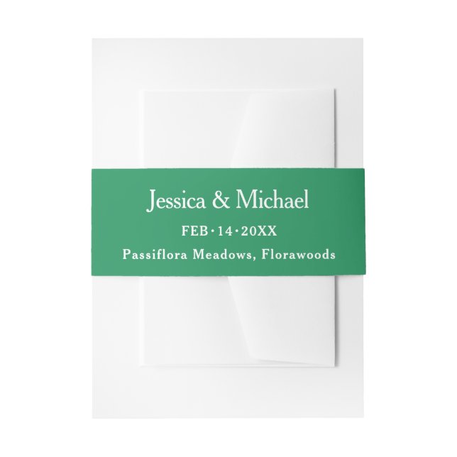 Cintas Para Invitaciones Simple verde y blanco  (Anverso Ejemplo)
