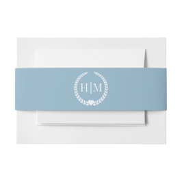 Cintas Para Invitaciones Simple Winter Sky Blue Monogram