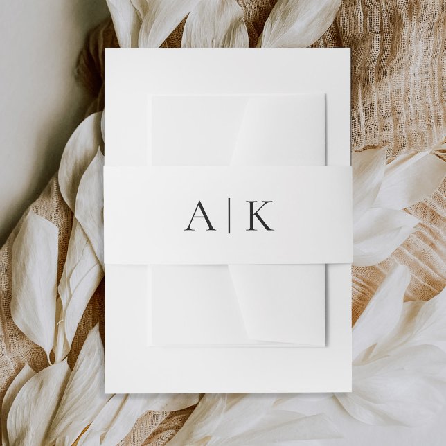 Cintas Para Invitaciones Simple y moderno Monograma Elegante Boda (Subido por el creador)