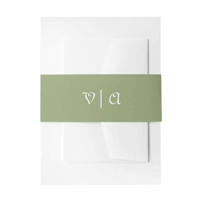 Cintas Para Invitaciones Simplemente elegante L'Herbe Tarragon (Anverso Ejemplo)