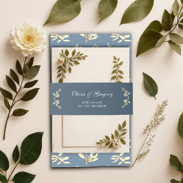 Cintas Para Invitaciones Sinfonía floral eterna en Boda azul