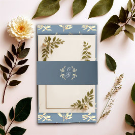 Cintas Para Invitaciones Sinfonía floral eterna en Boda azul