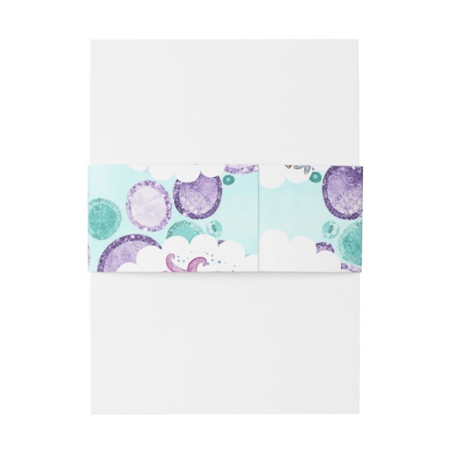 Cintas Para Invitaciones Sirena de espuma y caballito de mar a la vuelta (Reverso ejemplo)