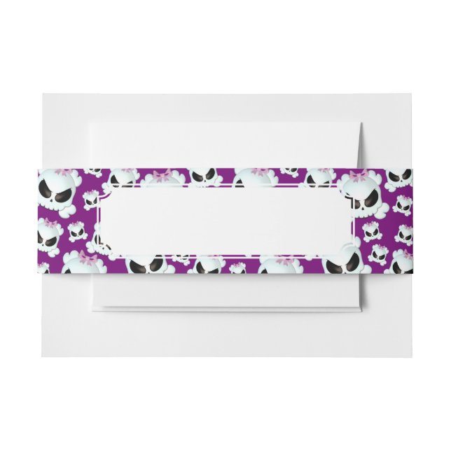 Cintas Para Invitaciones Skullz femenino (Anverso Ejemplo)