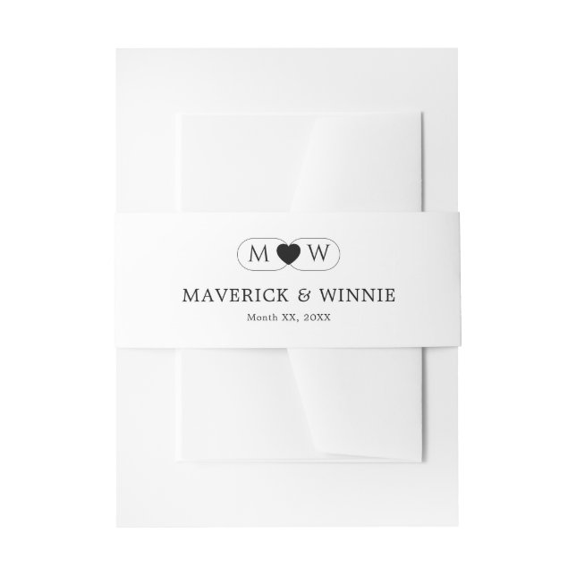 Cintas Para Invitaciones Sleek Minimalist Modern Wedding (Anverso Ejemplo)
