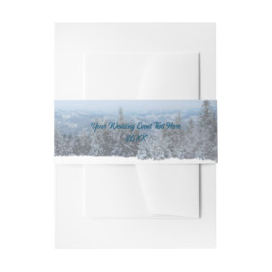 Cintas Para Invitaciones Snowy Mountain Forest sobre el Boda de esquí