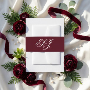 Cintas Para Invitaciones Sobre de boda con monograma de letra script para p