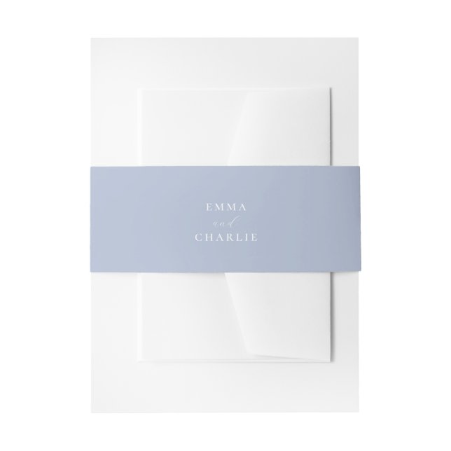 Cintas Para Invitaciones Soft Dusty Blue Boho Wedding invitation belly band (Anverso Ejemplo)