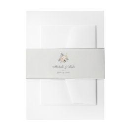 Cintas Para Invitaciones Soft Grey Floral Velvet Wedding Invitation