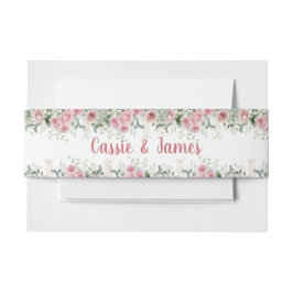 Cintas Para Invitaciones Soft Pink Peony & Eucalyptus Floral Design Wedding