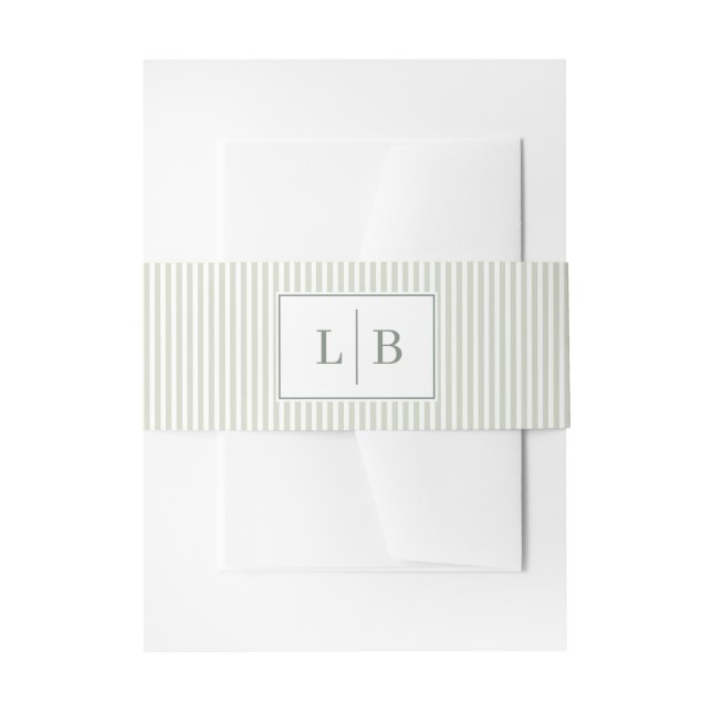 Cintas Para Invitaciones Sophisticated Cream Initials (Anverso Ejemplo)