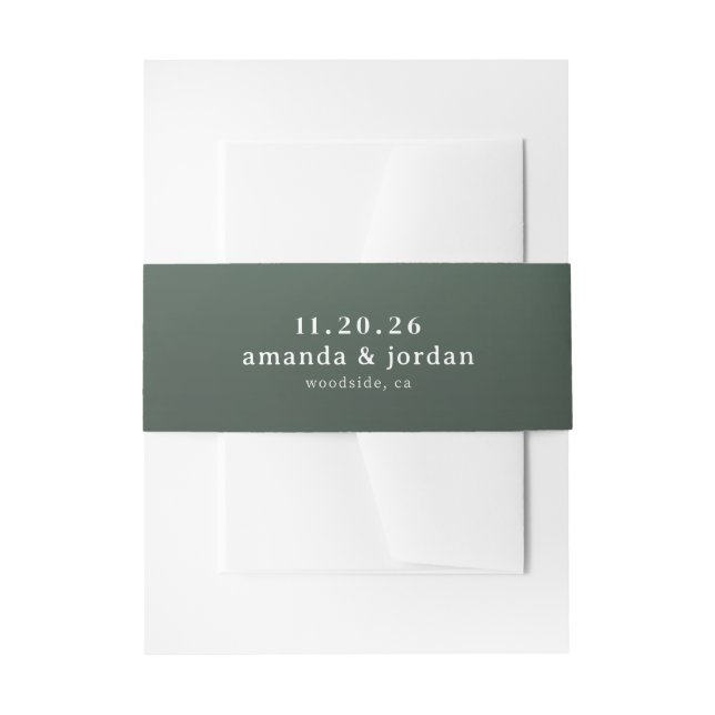 Cintas Para Invitaciones Sophisticated Green Minimalist (Anverso Ejemplo)