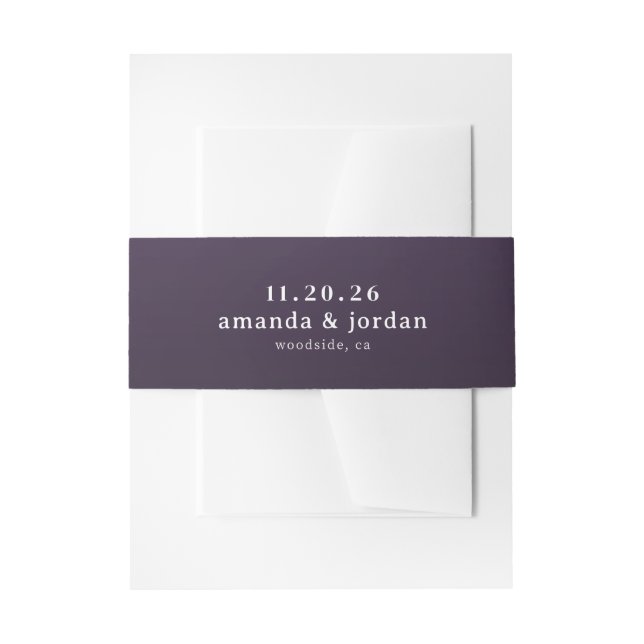 Cintas Para Invitaciones Sophisticated Purple Typographic (Anverso Ejemplo)