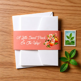 Cintas Para Invitaciones Southern Peach Garden Baby Shower