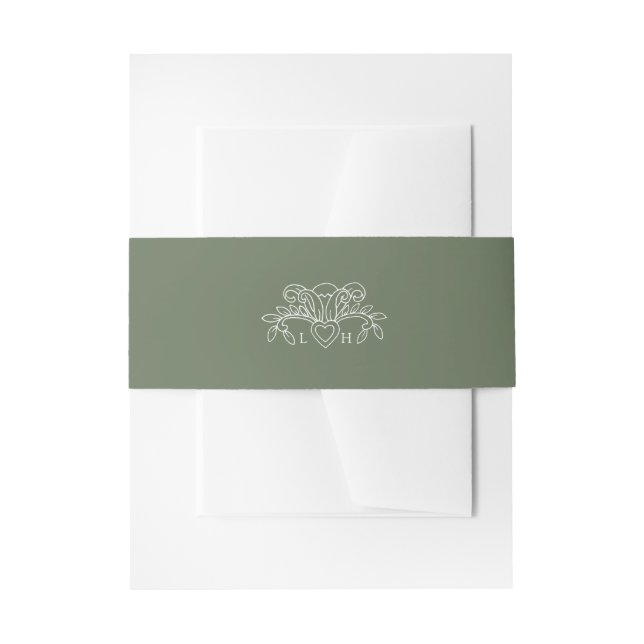 Cintas Para Invitaciones Spring fleur de lis style sabio boda blanco verde (Anverso Ejemplo)