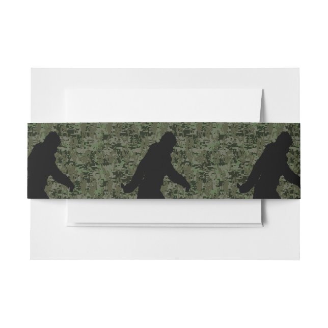 Cintas Para Invitaciones Squatchin por en camuflaje digital de olivos (Anverso Ejemplo)