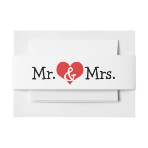 Cintas Para Invitaciones Sr. y Sra. Bride and Groom Boda