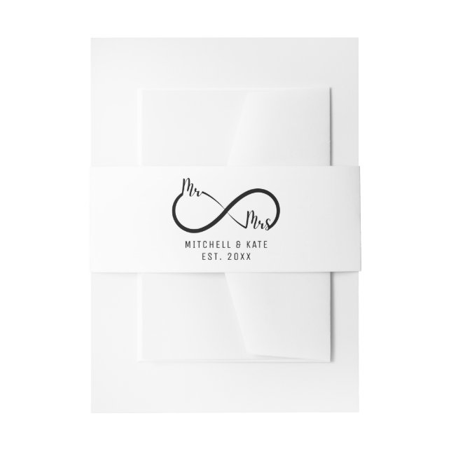 Cintas Para Invitaciones Sr. y Sra. Infinity Symbol Boda (Anverso Ejemplo)