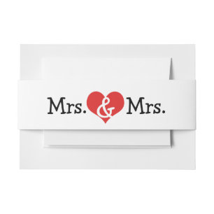 Cintas Para Invitaciones Sra. y Sra. Two Brides Boda