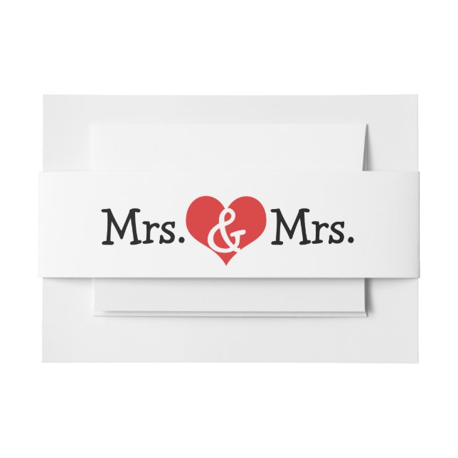 Cintas Para Invitaciones Sra. y Sra. Two Brides Boda (Anverso Ejemplo)