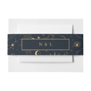 Cintas Para Invitaciones Starsigns de elementos místicos celestes
