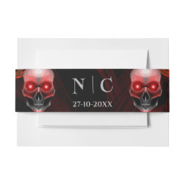 Cintas Para Invitaciones Sterrorífico cráneo gótico floral oscuro moreno Ha