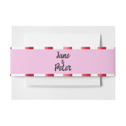 Cintas Para Invitaciones Striped Pink and Red Wedding 