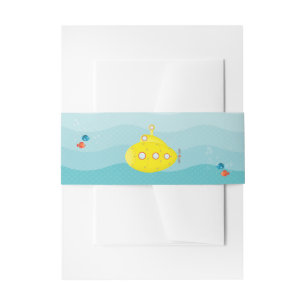 Cintas Para Invitaciones Submarino Amarillo Mar Profundo