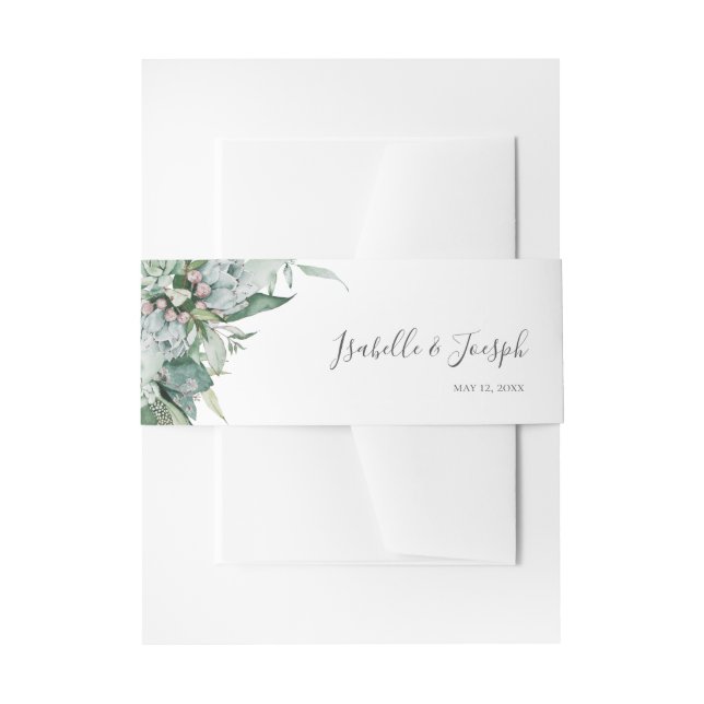 Cintas Para Invitaciones Suculenta vegetación | Banda Belly de invitación a (Anverso Ejemplo)