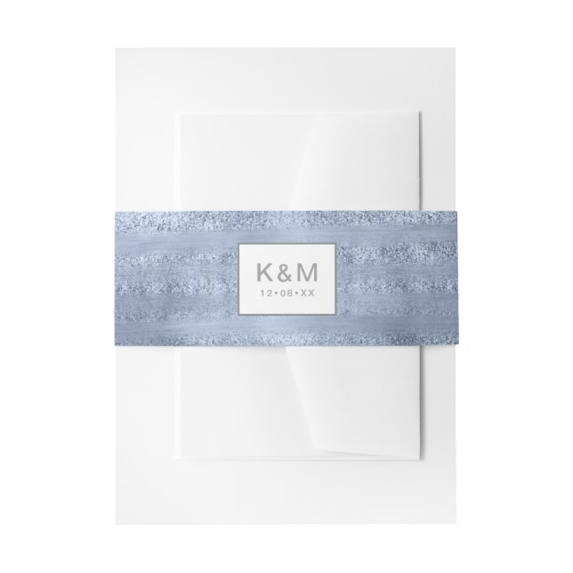 Cintas Para Invitaciones Suculents and Sparkle Boda Dusty Blue ID515 (Anverso Ejemplo)