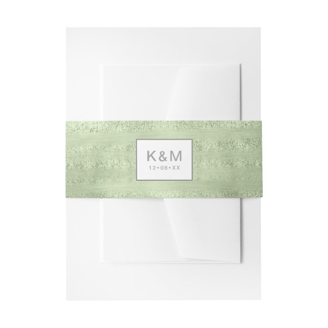 Cintas Para Invitaciones Suculents and Sparkle Boda Green ID515 (Anverso Ejemplo)