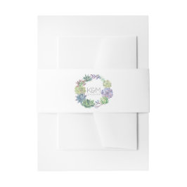 Cintas Para Invitaciones Suculents and Sparkle Boda Wreath ID515